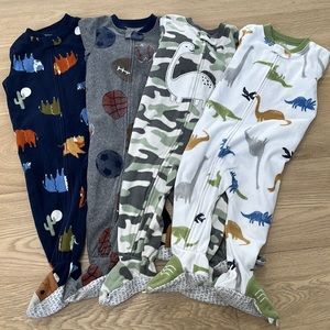 Toddler boy 12 month fleece footed sleepers